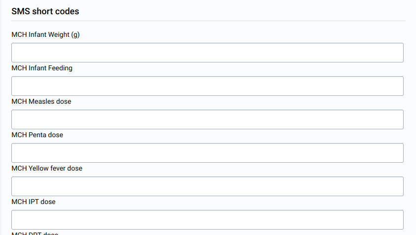 SMS Commands - Program stage data entry parser short codes