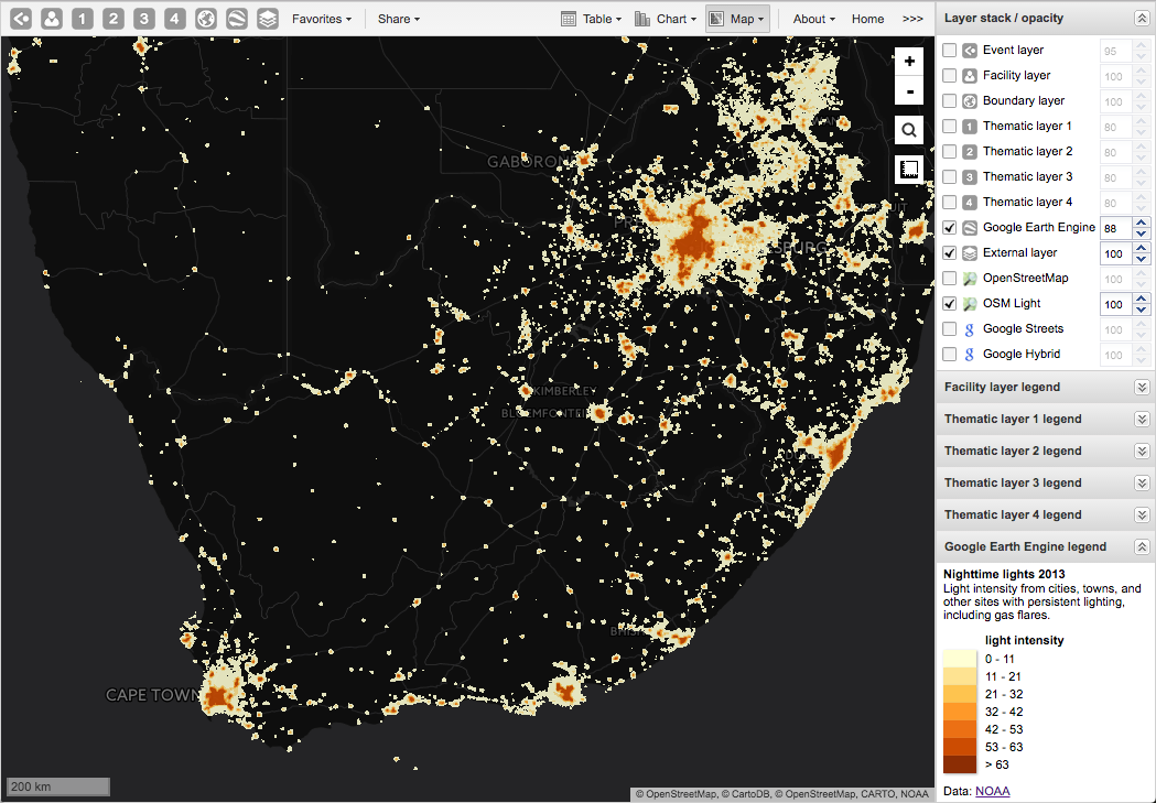 Black Basemap &amp; Nighttime Lights