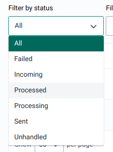 SMS Inbound SMSes - Filter inbound SMSes by status