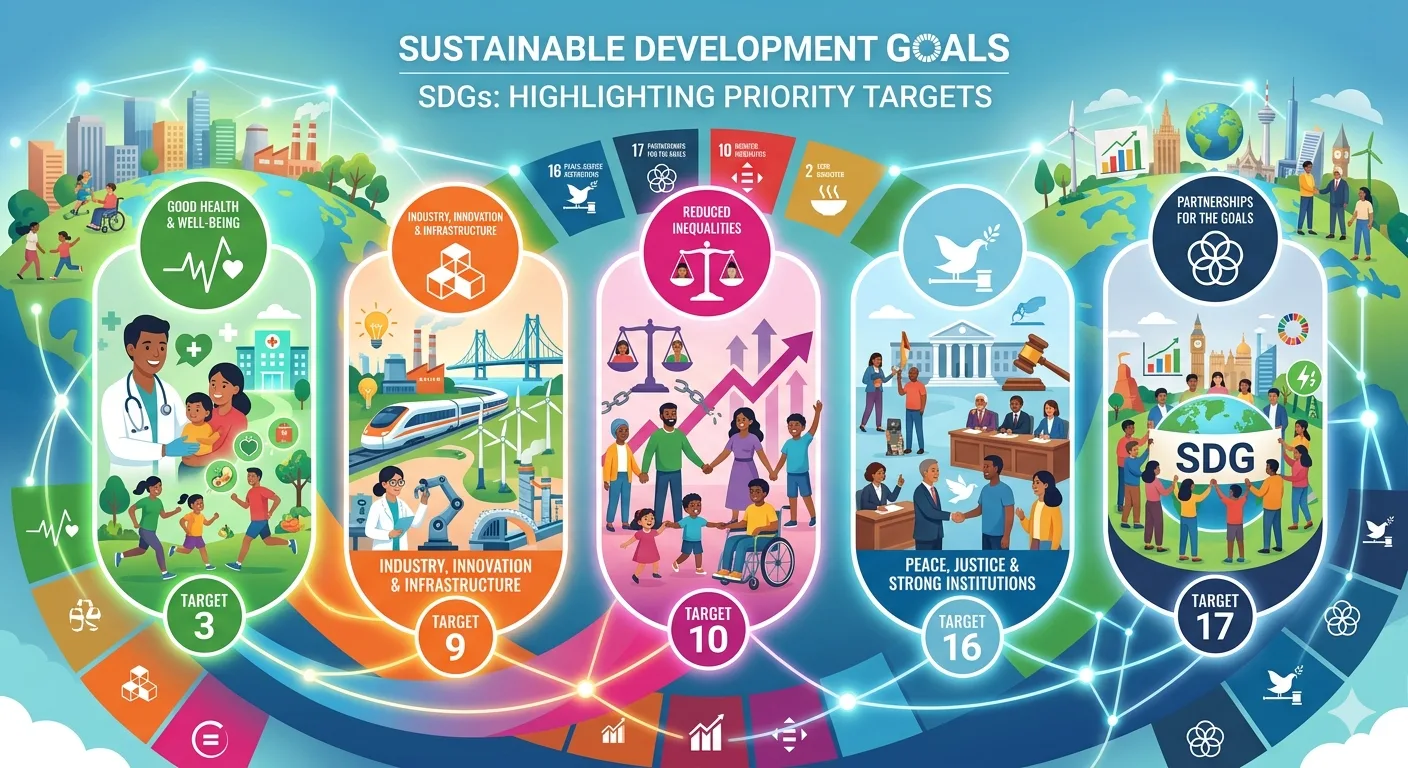 Sustainable Development Goals that Amakomaya's digital health work aligns with: SDG 3, 9, 10, 16 and 17.