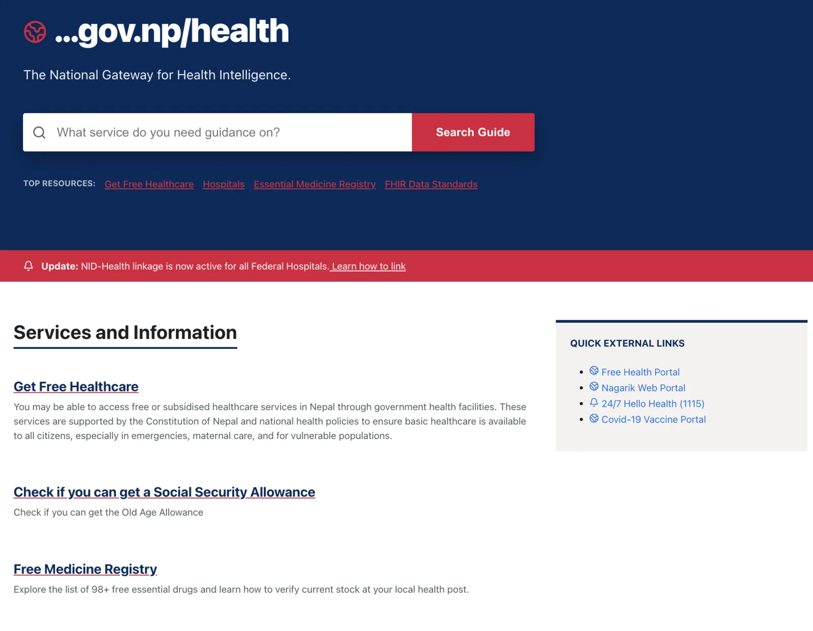 Government Health Service Directory